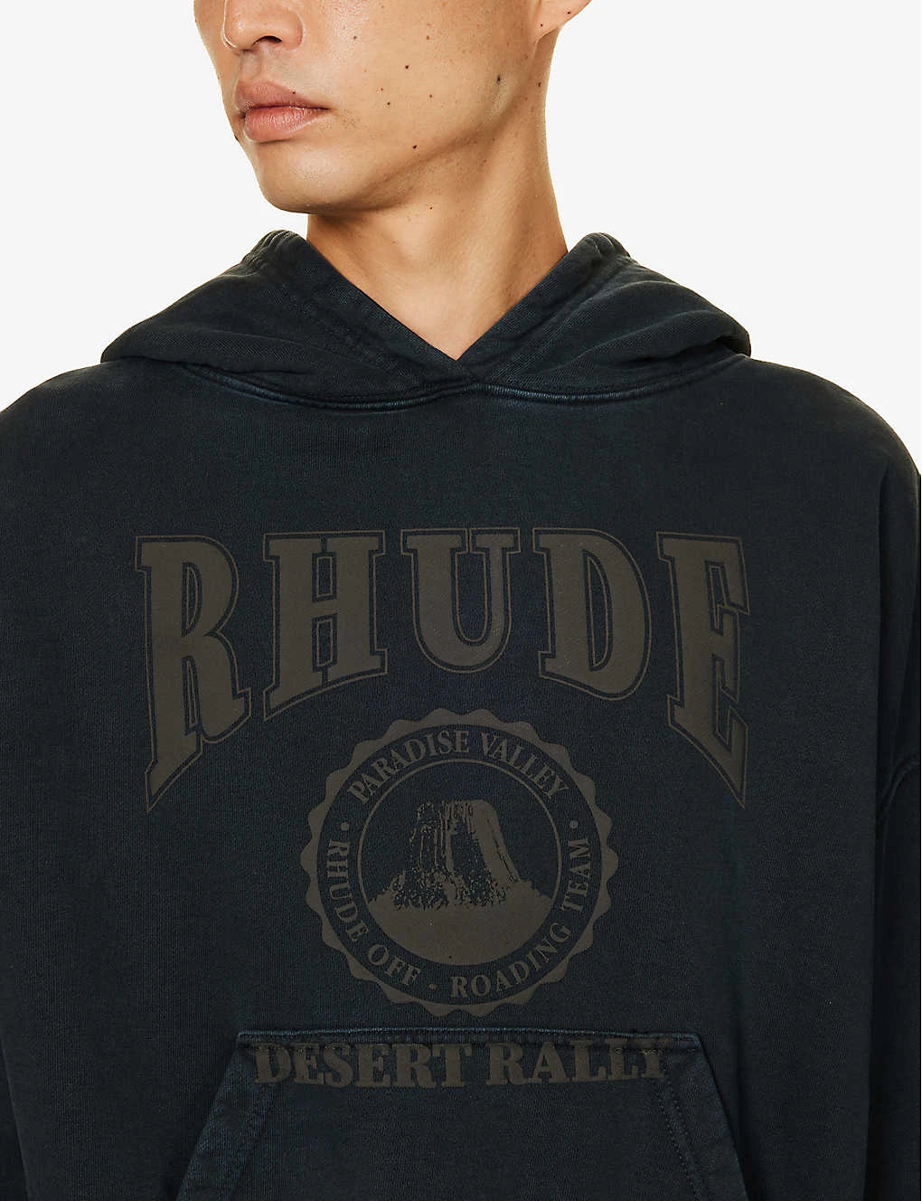 Rhude Desert Rally Brand-print Boxy-fit Cotton-jersey Hoody - Image 5