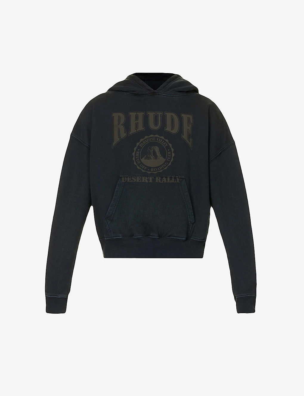 Rhude Desert Rally Brand-print Boxy-fit Cotton-jersey Hoody