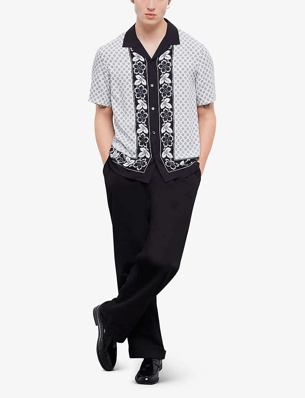 THE KOOPLES Graphic-print Relaxed-fit Woven Shirt - Image 2