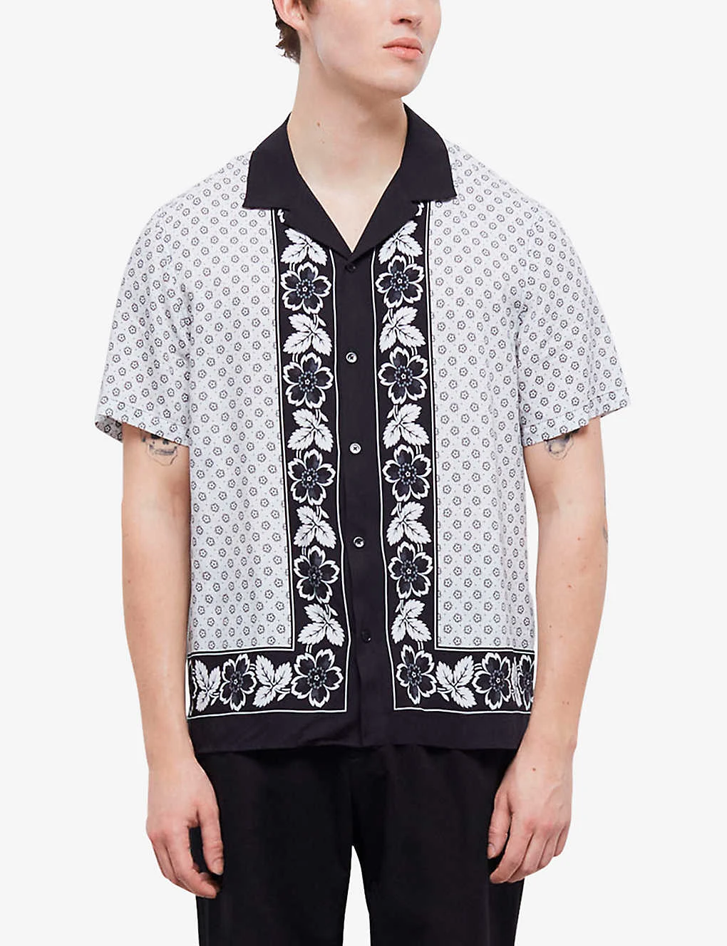 THE KOOPLES Graphic-print Relaxed-fit Woven Shirt - Image 3