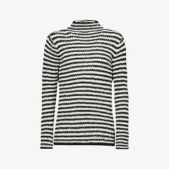 Dries Van Noten Striped Funnel-neck Regular-fit Wool And Cashmere-blend Jumper