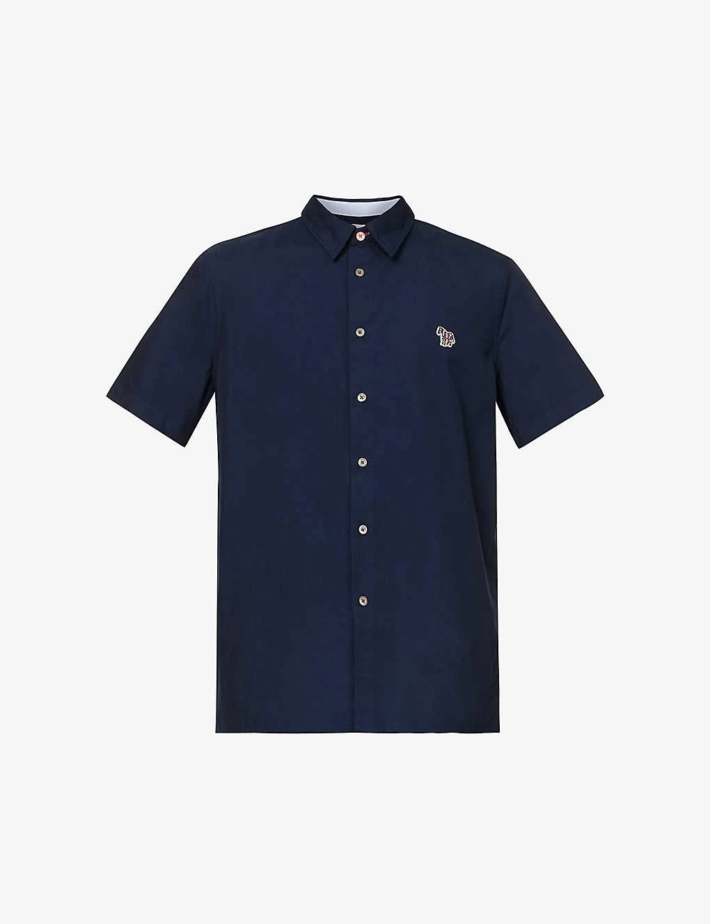 Zebra-embroidered Slim-fit Cotton-poplin Shirt