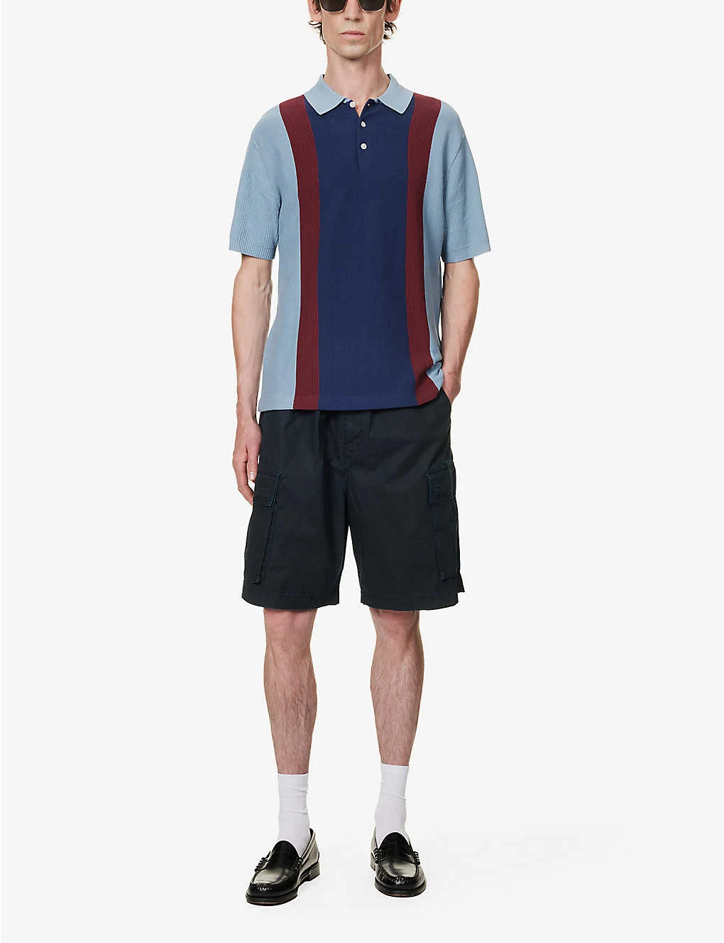 Fine-knit Ribbed-trim Cotton Polo Shirt - Image 2