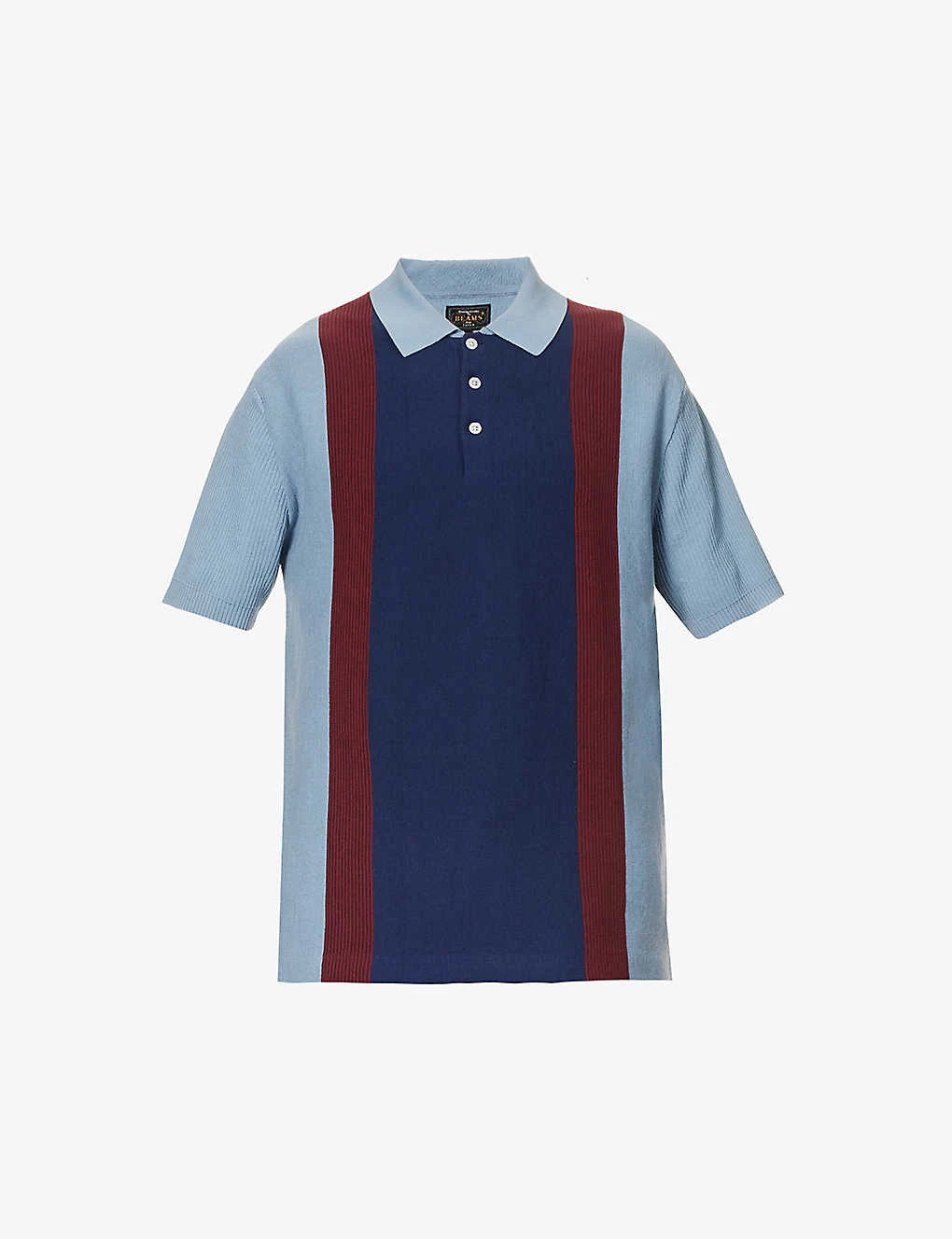 Fine-knit Ribbed-trim Cotton Polo Shirt