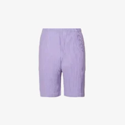 Pleated Dropped-crotch Knitted Shorts