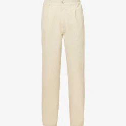Cosmic Seersucker-texture Straight-leg Relaxed-fit Stretch-cotton Trousers