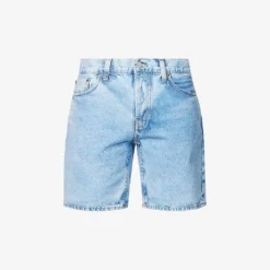 Nudie Jeans Seth Embroidered Regular-fit Organic-cotton Denim Shorts