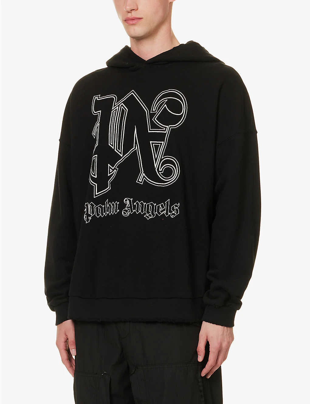 Palm Angels Logo-embroidered Oversized Cotton-jersey Hoody - Image 3