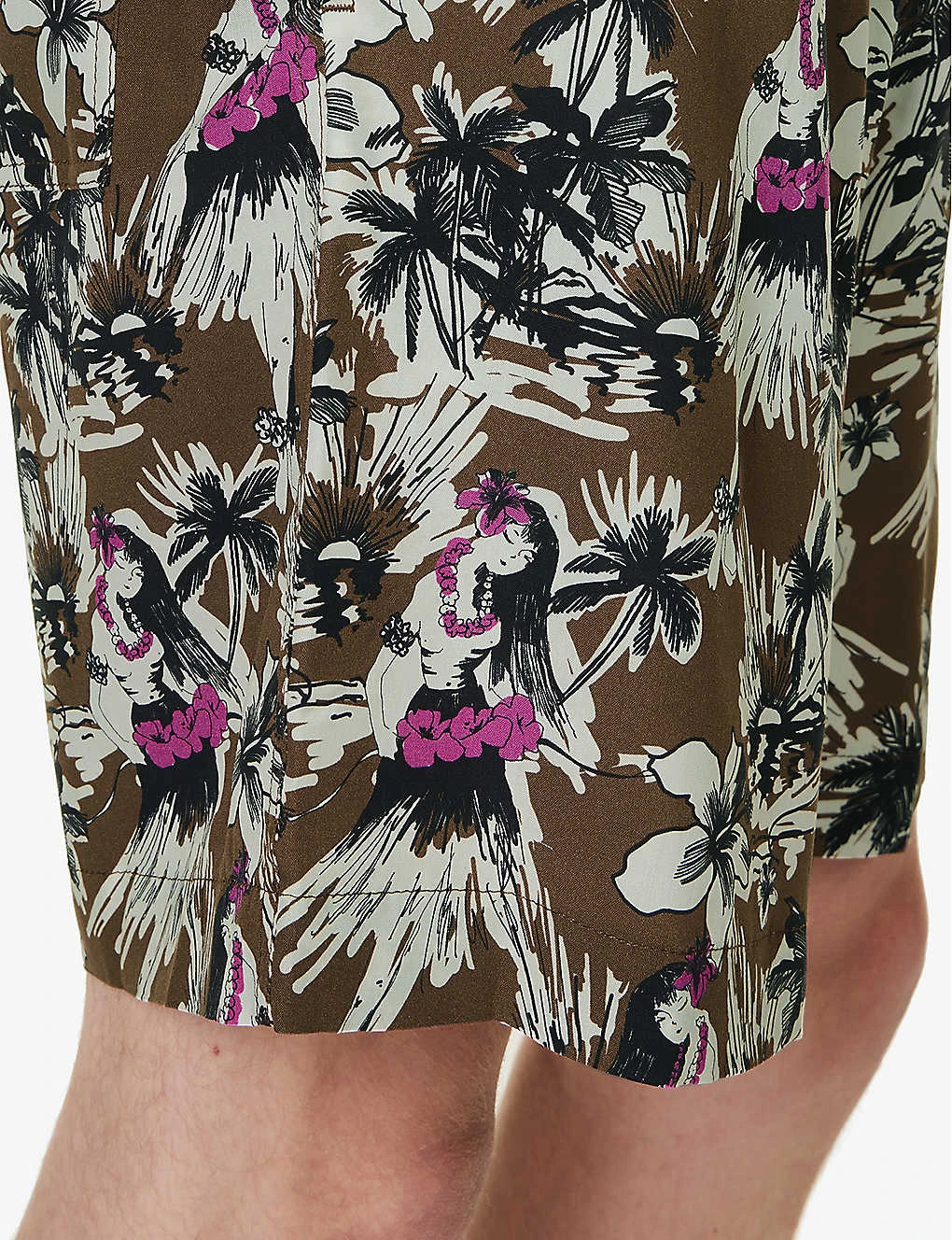 Palm Angels Hula Cargo Graphic-print Crepe Shorts - Image 5
