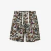 Palm Angels Hula Cargo Graphic-print Crepe Shorts