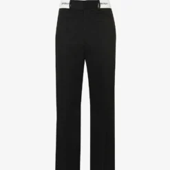 Palm Angels Sartorial Tape Branded-waistband Straight-leg Relaxed-fit Cotton-twill Chino Trousers
