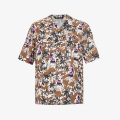 Palm Angels Graphic-print Boxy-fit Crepe Shirt