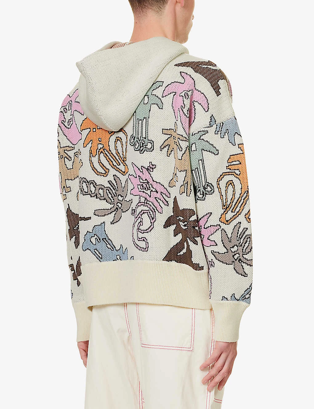 Palm Angels Palmity Graphic-print Cotton And Wool-blend Hoody - Image 4