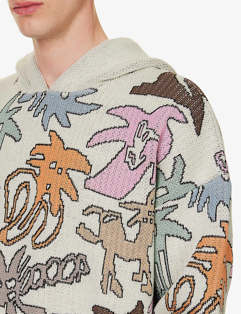 Palm Angels Palmity Graphic-print Cotton And Wool-blend Hoody - Image 5