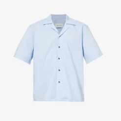 Short-sleeved Cotton And Linen-blend Shirt