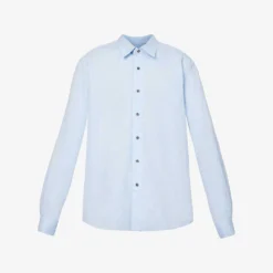 Long-sleeved Cotton And Linen-blend Shirt