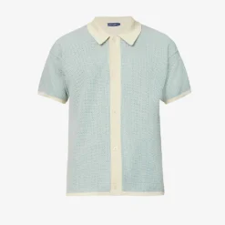 Contrast-back Regular-fit Cotton-knit Shirt