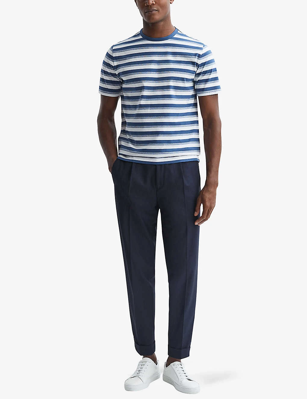 Reiss Dean Striped Cotton T-shirt - Image 2