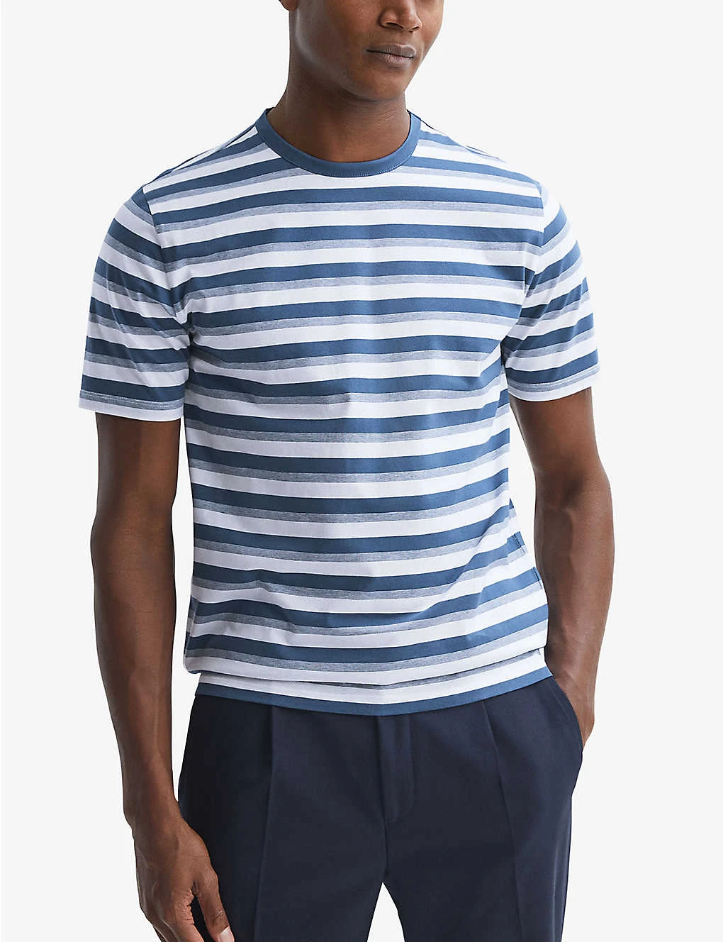 Reiss Dean Striped Cotton T-shirt - Image 3