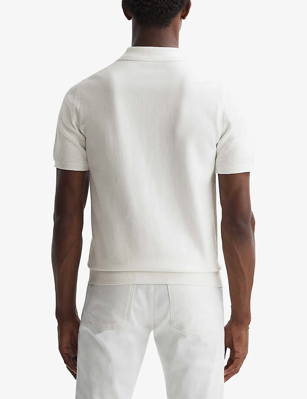 Reiss Fizz Half-zip Cotton-blend Stretch-knit Polo Shirt - Image 4