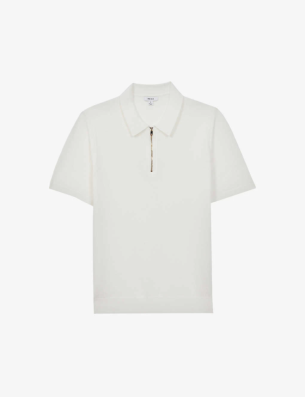 Reiss Fizz Half-zip Cotton-blend Stretch-knit Polo Shirt