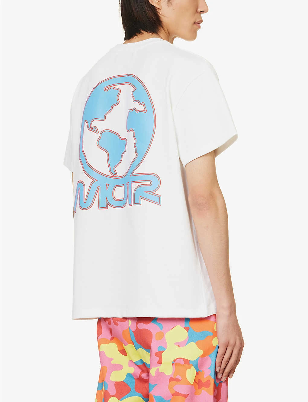 Logo Planet Brand-print Cotton-jersey T-shirt - Image 4