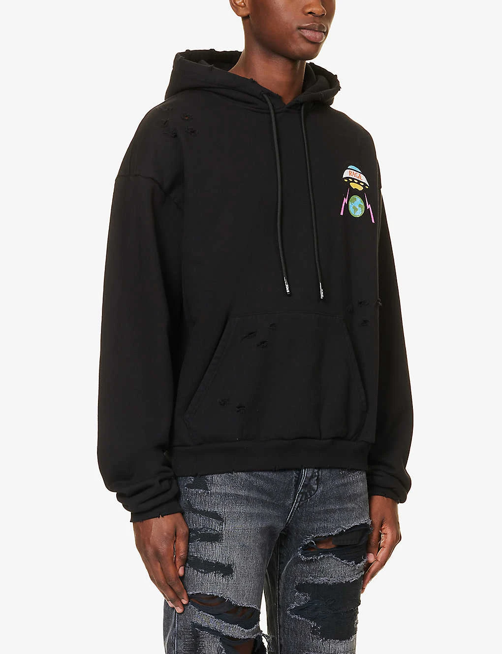 Brand-print Regular-fit Cotton-jersey Hoody - Image 3