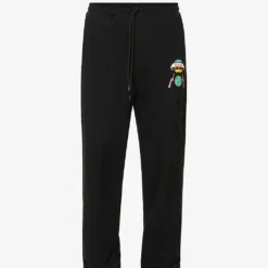 Brand-print Tapered-leg Regular-fit Cotton-jersey Jogging Bottoms