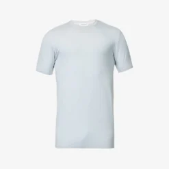 Crewneck Brushed-texture Stretch-modal T-shirt