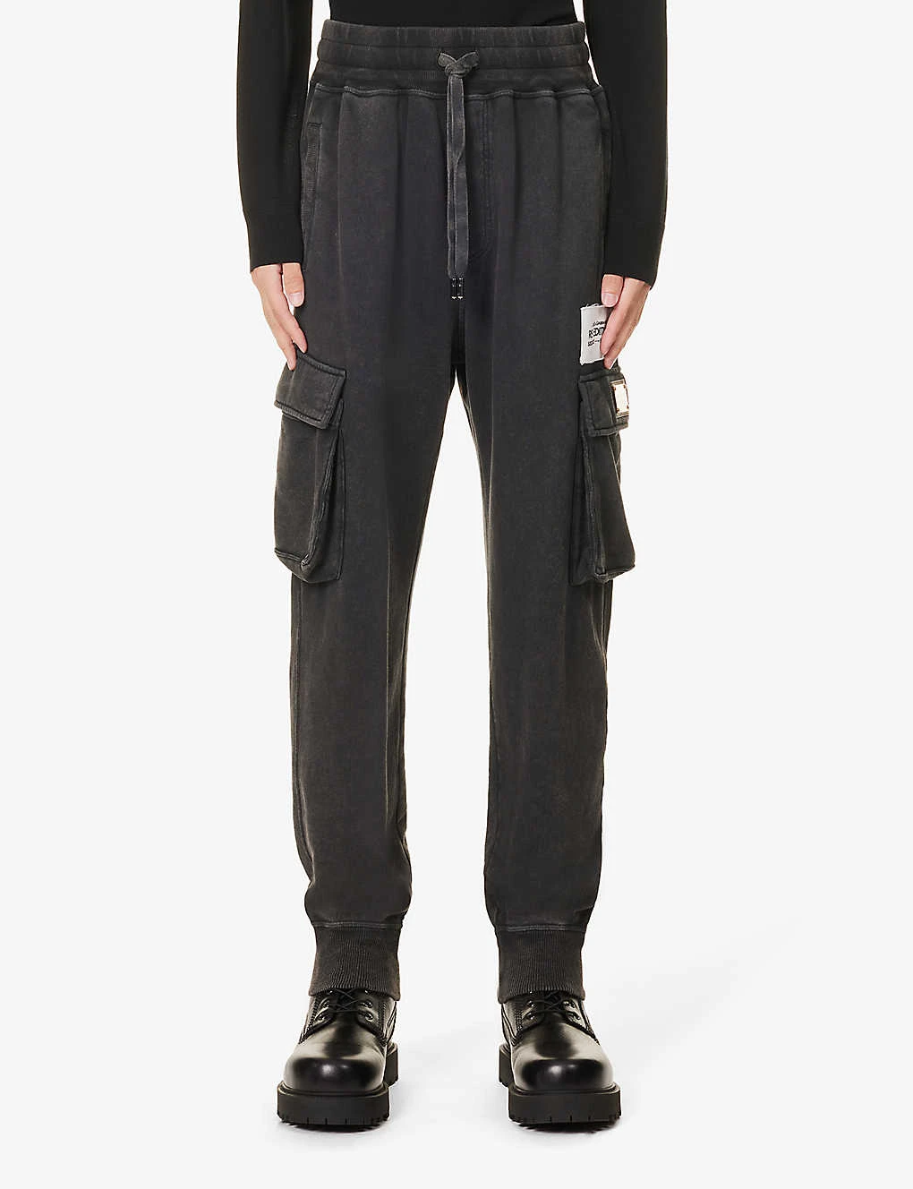 Dolce & Gabbana Brand-patch High-rise Cotton-jersey Jogging Bottoms - Image 3