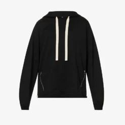 Jil Sander Zip-pocket Drawstring-neck Cotton-jersey Hooded Sweatshirt