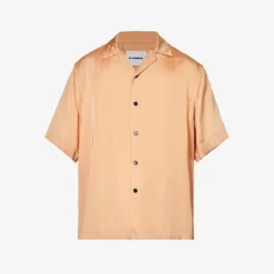 Jil Sander Camp-collar Branded-button Relaxed-fit Satin Shirt