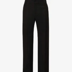 Valentino Rockstud Pressed-crease Regular-fit Straight-leg Stretch-cotton Trousers