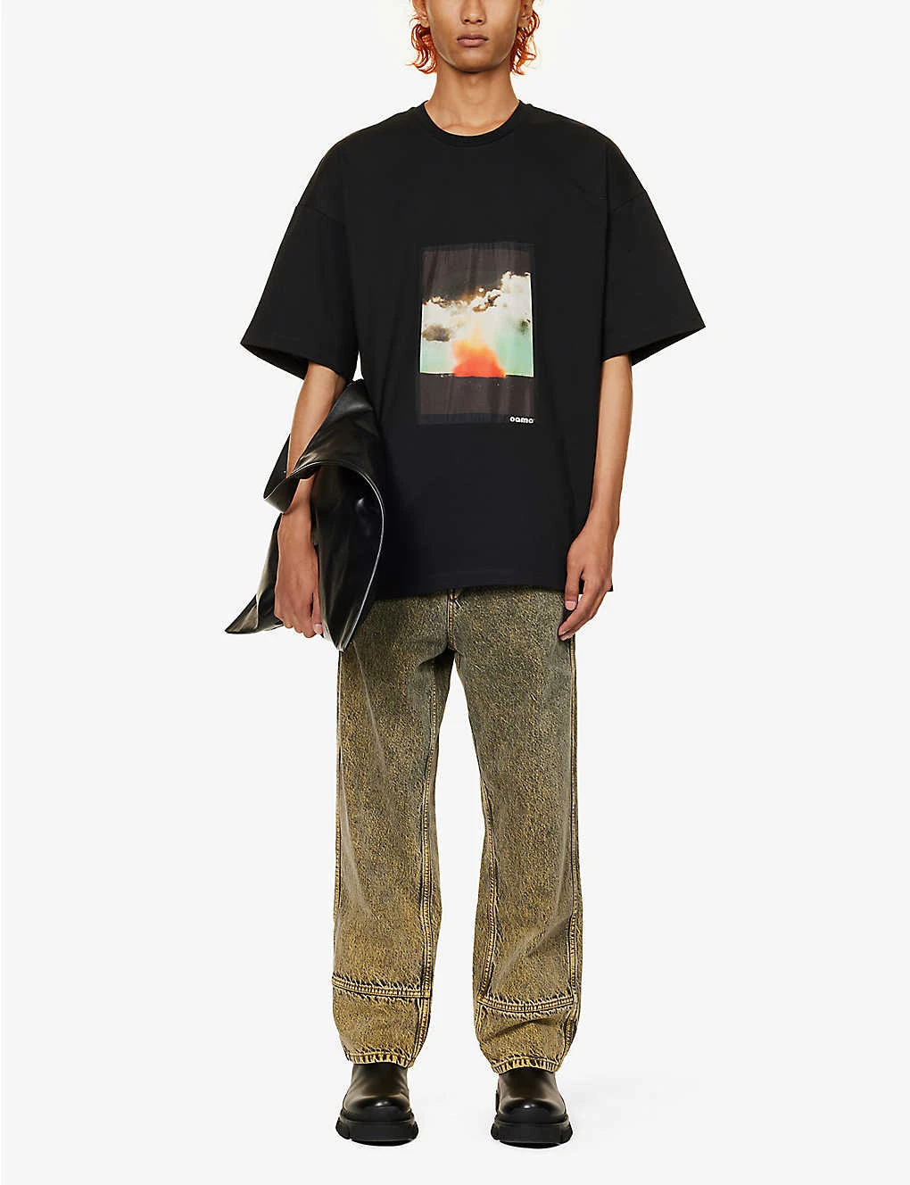 OAMC Wake Graphic-print Regular-fit Organic Cotton-jersey T-shirt - Image 2