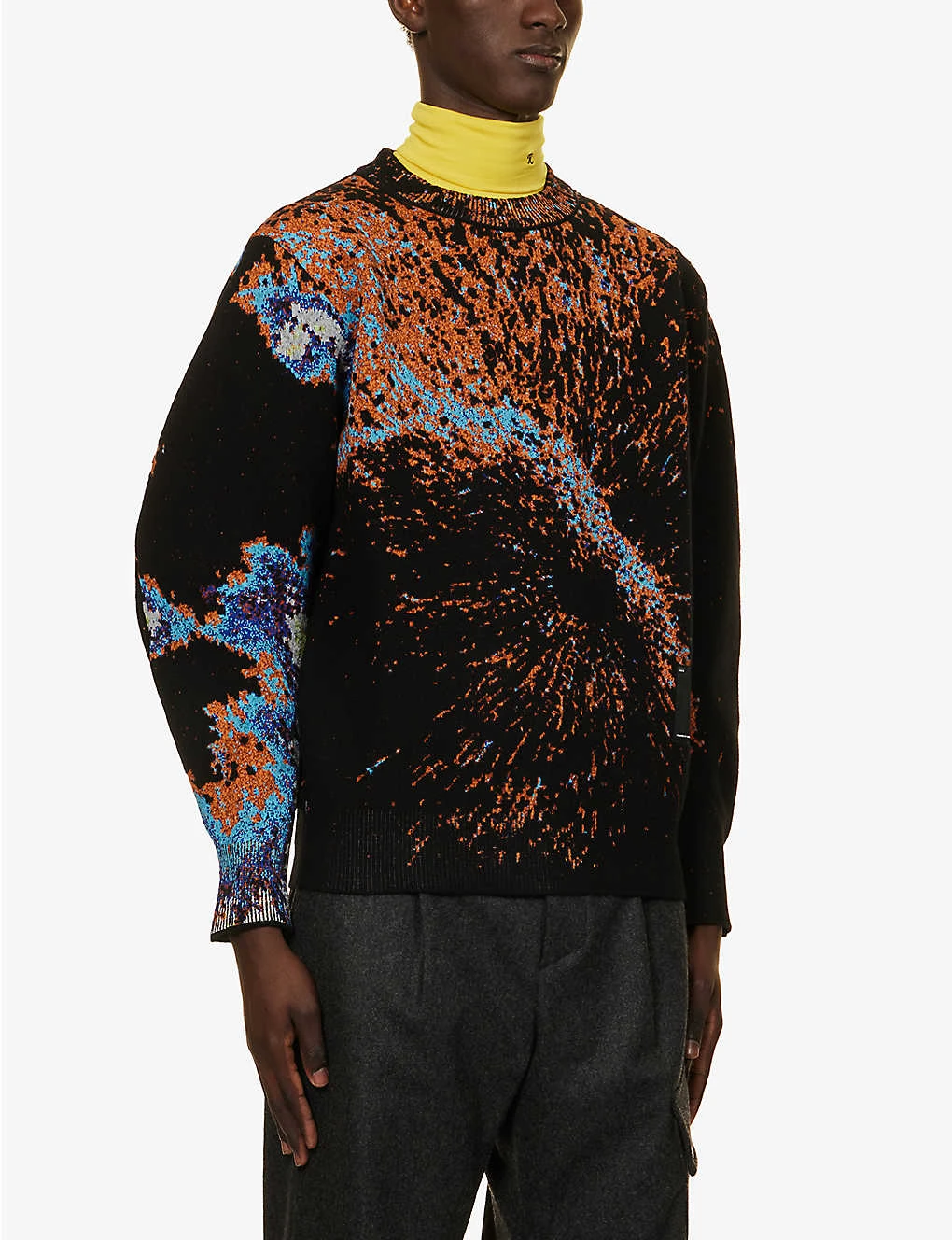 OAMC Radar Abstract-print Relaxed-fit Wool-blend Sweatshirt - Image 3