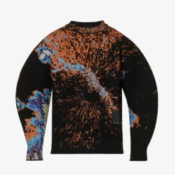 OAMC Radar Abstract-print Relaxed-fit Wool-blend Sweatshirt