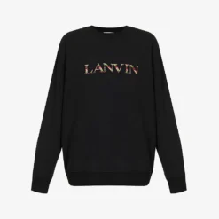 Lanvin Classic Curb Logo-embroidered Cotton-jersey Sweatshirt
