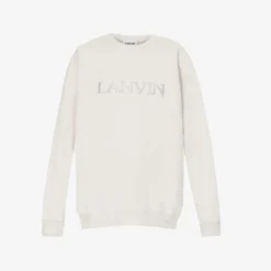 Lanvin Brand-embroidered Oversized-fit Cotton-jersey Sweatshirt