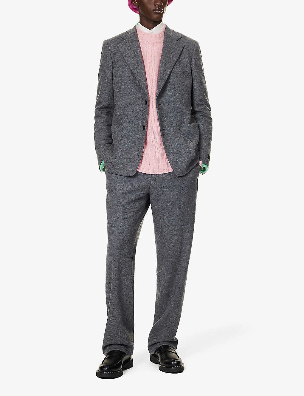 Lanvin Elasticated-waistband Belt-loop Tapered-leg Regular-fit Wool Trousers - Image 2