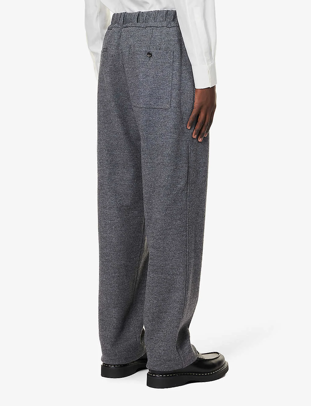 Lanvin Elasticated-waistband Belt-loop Tapered-leg Regular-fit Wool Trousers - Image 4