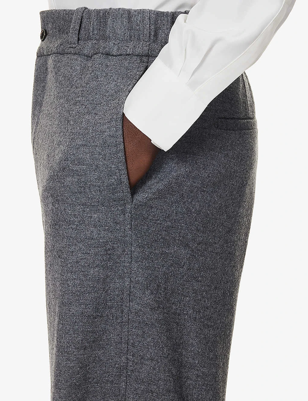 Lanvin Elasticated-waistband Belt-loop Tapered-leg Regular-fit Wool Trousers - Image 5