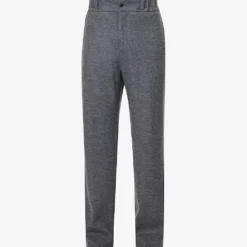 Lanvin Elasticated-waistband Belt-loop Tapered-leg Regular-fit Wool Trousers