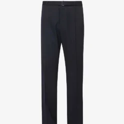 Lanvin Adjustable-belt Slip-pocket Straight-leg Regular-fit Wool Trousers