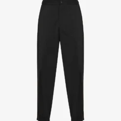 Emporio Armani Tropical Slip-pocket Tapered-leg Regular-fit Wool Trousers