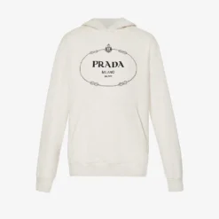 Prada Logo Graphic-print Cotton-jersey Hoody