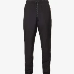 Brand-embellished Drawstring-waistband Slim-fit Stretch-woven Trousers