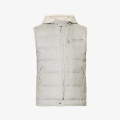 ELEVENTY Funnel-neck Silk And Cashmere-blend Gilet