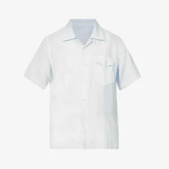 ELEVENTY Split-hem Short-sleeved Relaxed-fit Linen Shirt