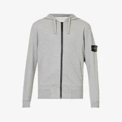 Stone Island Logo-badge Regular-fit Cotton-jersey Hoody