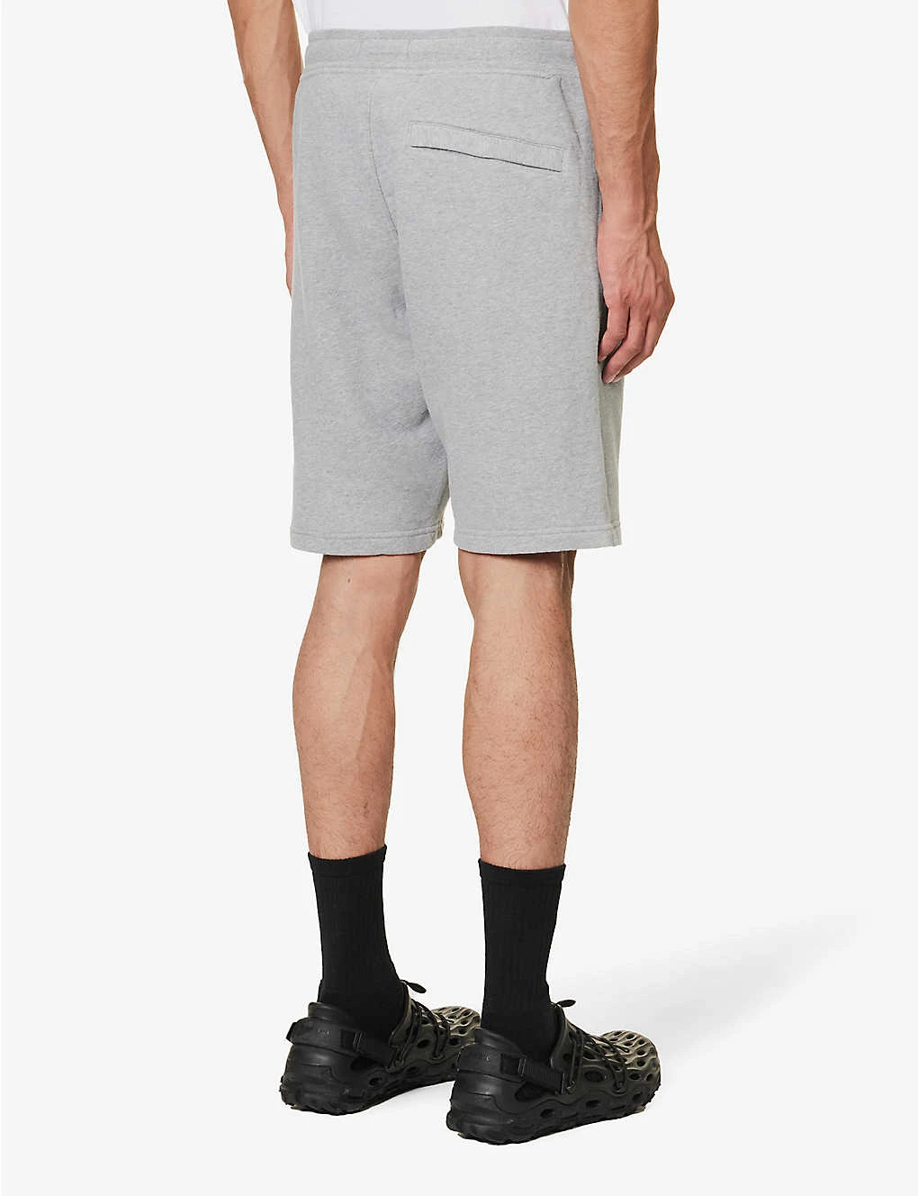 Stone Island Logo-badge Straight-leg Cotton-jersey Shorts - Image 4